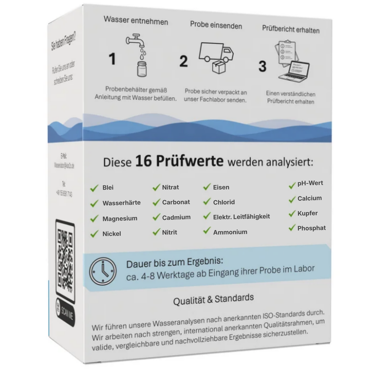 Erweiterte Trinkwasseranalyse - 16 Prüfwerte, Blei, Nitrat, Eisen und mehr