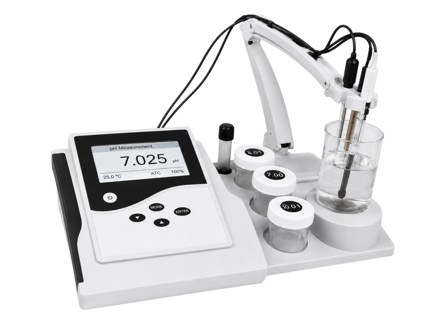 Klar2O Wasserlabor pH-Messgerät zur Bestimmung des pH-Werts von Wasserproben bei der chemischen Wasseranalyse.
